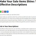 How To Make Your Sale Items Shine: Tips For Writing Effective Descriptions