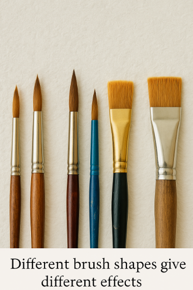 Different brush shapes give different effects.