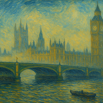 Van Gogh's London years—bridges, river, and foggy skyline